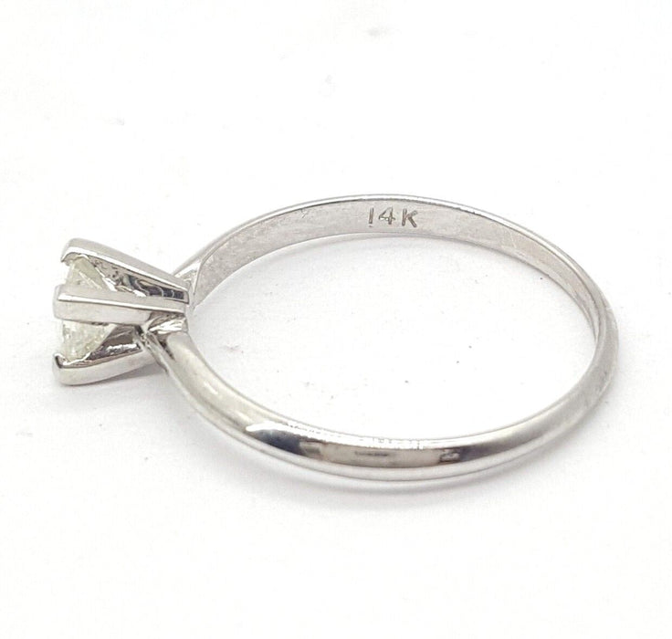 Ladies Ring 14ct (585,14ct) White Gold Natural 0.31ct Princess Cut Diamond Ring