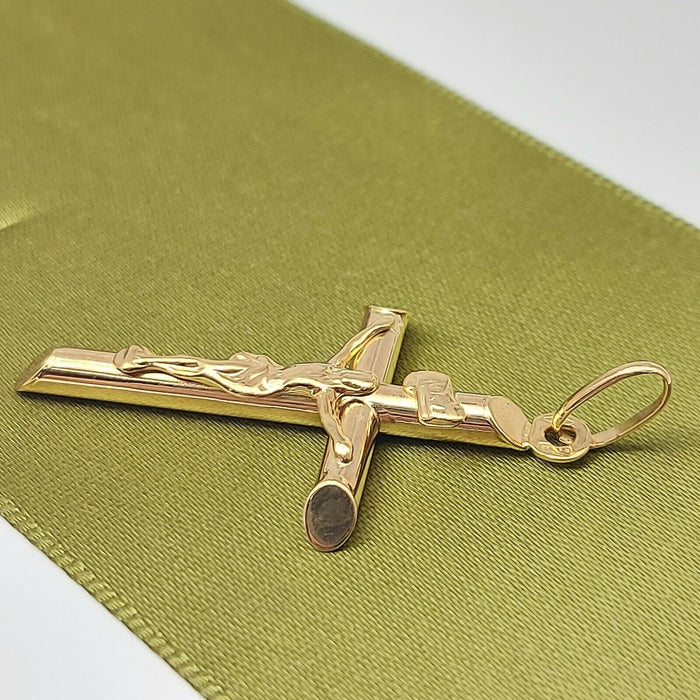 Unisex Yellow Gold 9ct (375, 9K) High Quality Jesus Christ Crucifix Pendant