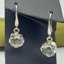 Load image into Gallery viewer, Ladies Silver Earrings (925) Sterling Silver Drop Dangle Blue Stone Earrings
