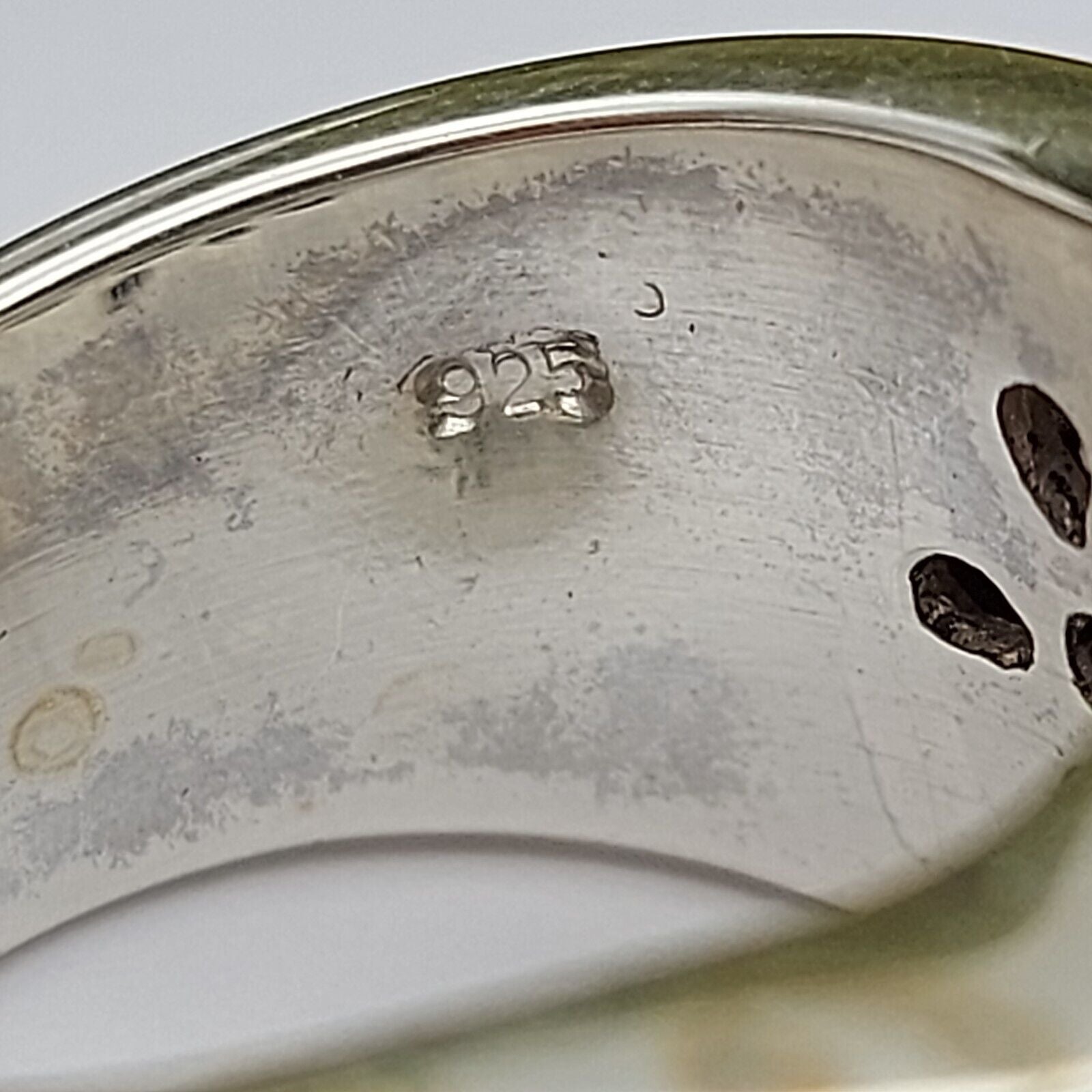 Unisex Ring Silver (925) Thick Band Flower Dress Ring