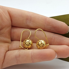 Load image into Gallery viewer, Ladies Earrings 9ct (375, 9K) Yellow Gold Ball Dangle Earrings
