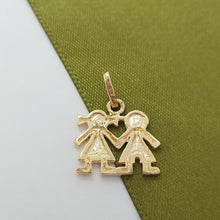 Load image into Gallery viewer, Ladies Yellow Gold 9ct (375, 9K) Rare Boy &amp; Girl Holding Hands Pendant
