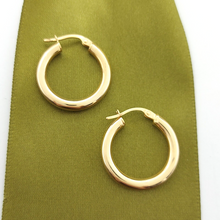 Load image into Gallery viewer, Ladies Earrings 9ct (375, 9K) Yellow Gold Smooth Polished Hoop Earrings
