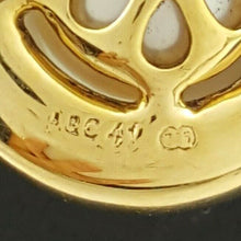 Load image into Gallery viewer, Ladies Necklace 9ct (375, 9K) Yellow Gold Natural Pearl &amp; Diamond Swirl Necklace
