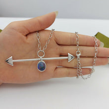 Load image into Gallery viewer, Ladies Necklace 925 Silver Anchor Chain with Opal Arrow Pendant Necklace
