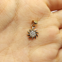 Load image into Gallery viewer, Ladies Yellow Gold 18ct (750, 18K) Small Sun Burst Diamante Pendant
