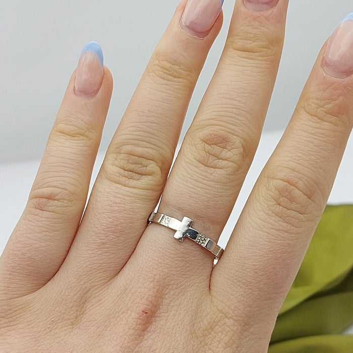 Unisex Ring Silver (925) Silver Cross Dress Ring