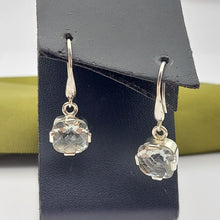 Load image into Gallery viewer, Ladies Silver Earrings (925) Sterling Silver Drop Dangle Blue Stone Earrings
