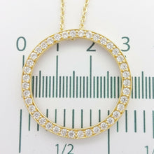 Load image into Gallery viewer, Ladies Necklace 14ct (585,14K) Yellow Gold Diamante Circle Pendant Necklace
