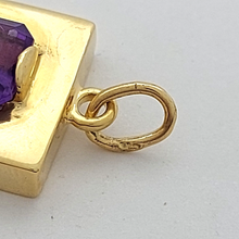 Load image into Gallery viewer, Ladies Square Pendant Yellow Gold 9ct (375, 9K) &amp; Natural Amethyst Pendant
