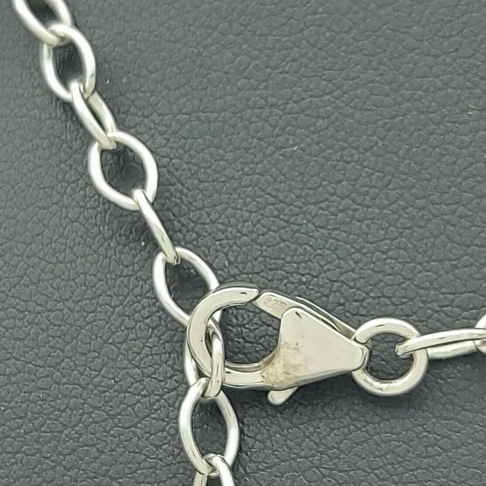 Ladies Necklace Sterling Silver 925 Curb Chain with Opal Arrow Pendant Necklace