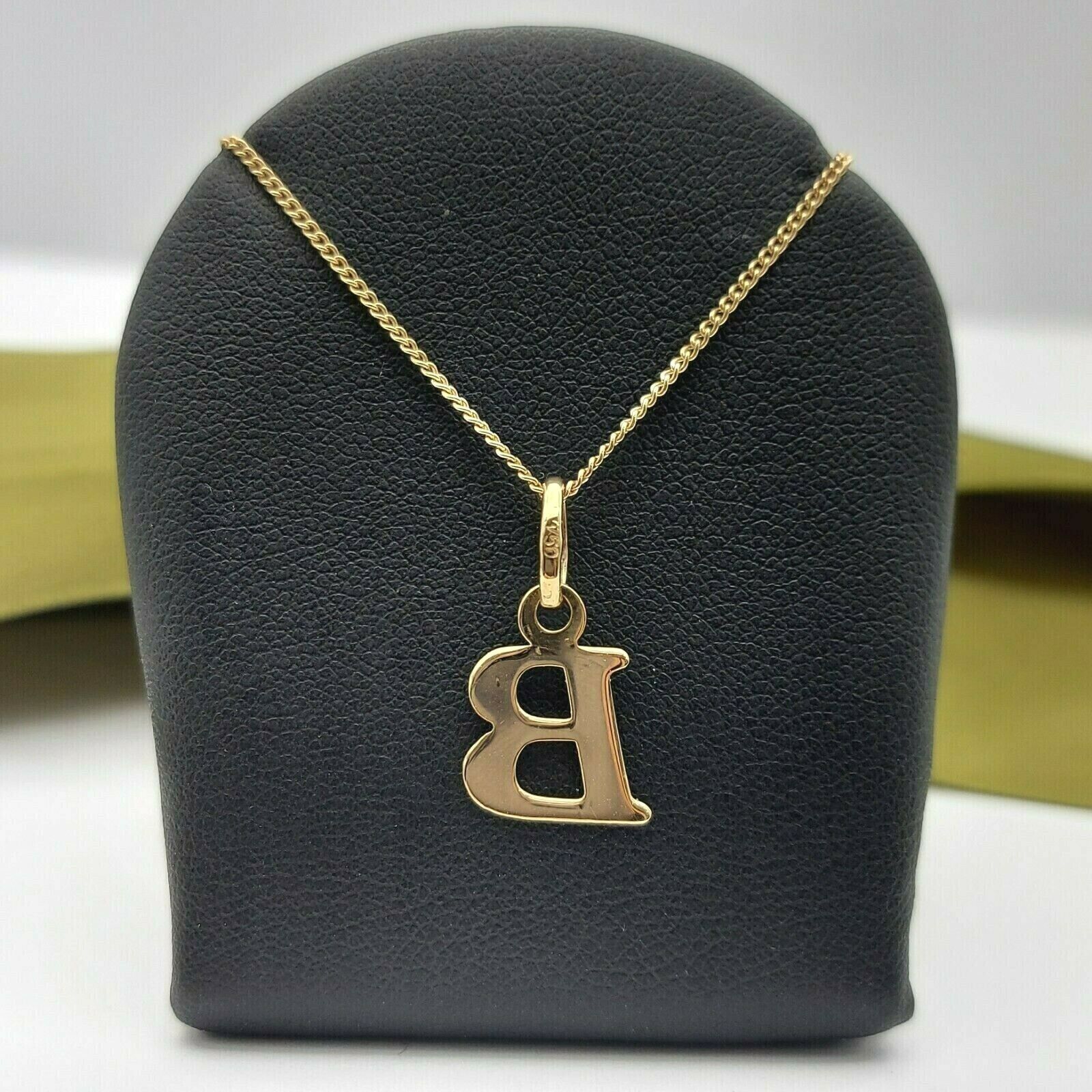 Ladies Pendant 18ct (750, 18K) Yellow Gold 'B' Plain Pendant