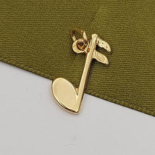 Load image into Gallery viewer, Unisex Pendant 9ct (375, 9K) Yellow Gold Music Note Pendant
