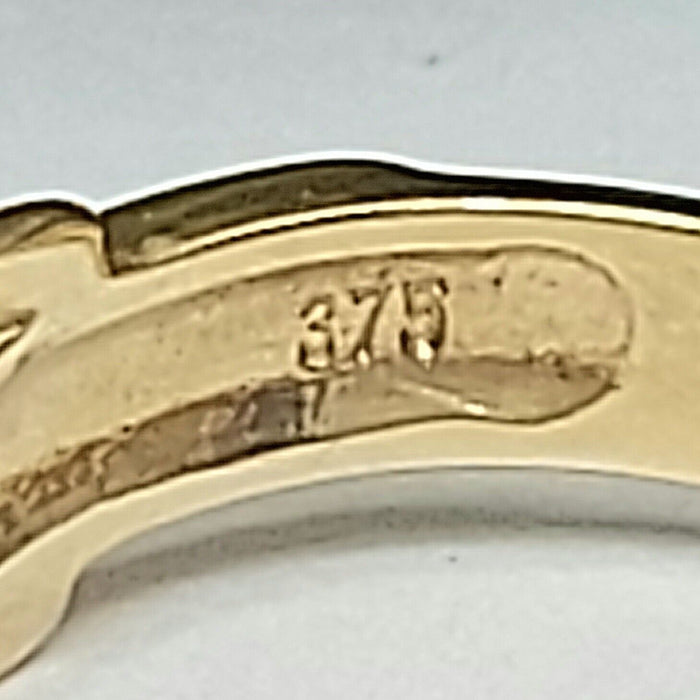 Ladies Ring Real Yellow Gold 9ct (375, 9K) Unique Smooth Band Belt Ring