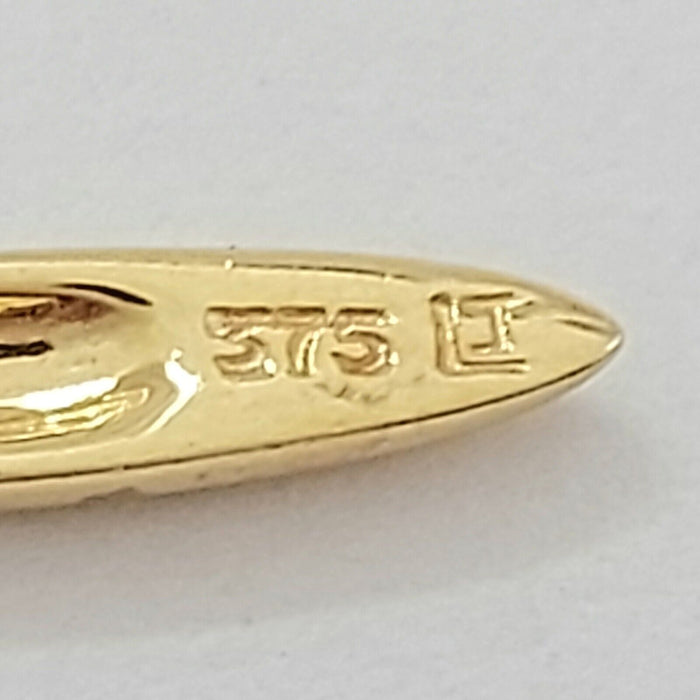 Ladies Yellow Gold 9ct (375, 9K) Rare Natural Diamond Heart Cross Pendant