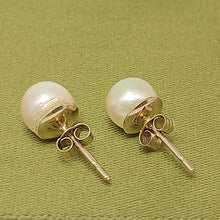 Load image into Gallery viewer, Ladies Earrings Yellow Gold 9ct (375,9k) Handmade Solitaire Natural Pearl Studs
