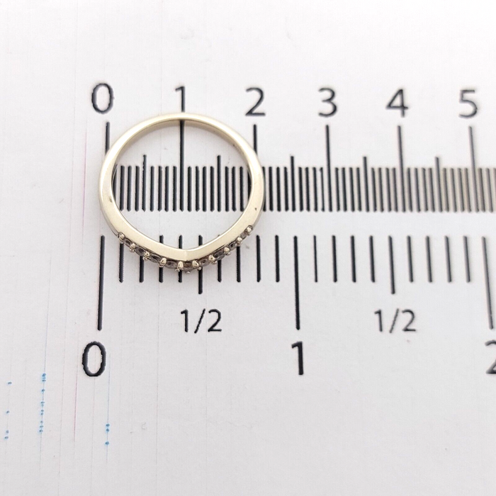 Ladies White Gold 10ct (417, 10K) MHJ Natural Pave Diamond Wishbone Dress Ring