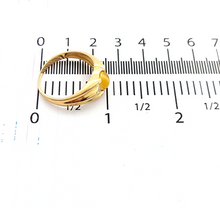 Load image into Gallery viewer, Unisex 10ct (417, 10K) Yellow Gold Light Tiger&#39;s Eye Stone &amp; Diamond Chip Ring
