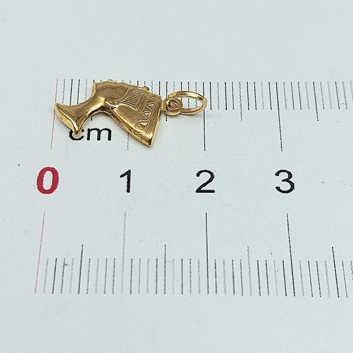 Ladies Yellow Gold 9ct (375, 9K) High Quality Pharaoh Side Profile Pendant