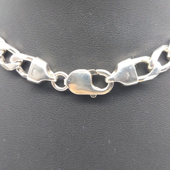 Unisex Sterling Silver (925) Solid High Quality Curb Chain Necklace