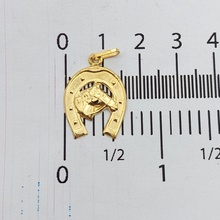 Load image into Gallery viewer, Unisex Pendant Yellow Gold 18ct (750, 18K) Unique Lucky Horseshoe Pendant
