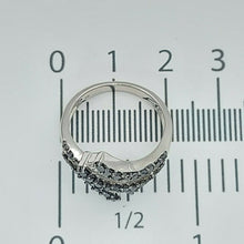 Load image into Gallery viewer, Ladies Ring Silver(925) Natural Black &amp; Clear (1.00ct) Diamond Swirl Bypass Ring
