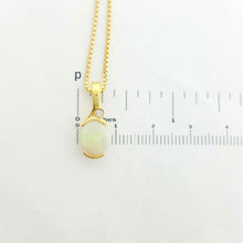 Load image into Gallery viewer, Ladies Necklace 14ct (585, 14K) Yellow Gold Natural Opal &amp; Diamond Chip Pendant
