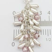 Load image into Gallery viewer, MHJ Ladies Necklace Sterling Silver(925) Circle Link &amp; Droplets Pendant Necklace
