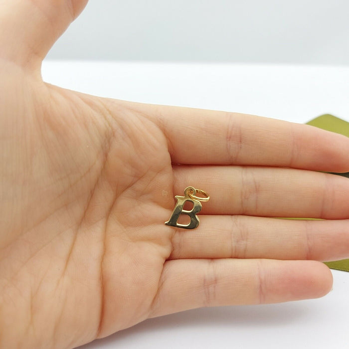 Ladies Pendant 18ct (750, 18K) Yellow Gold 'B' Plain Pendant