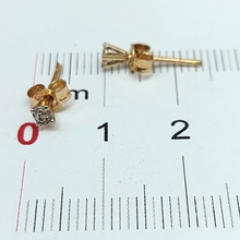 Load image into Gallery viewer, Ladies Yellow Gold 9ct (375, 9K) Natural Diamond Chip Illusion Stud Earrings
