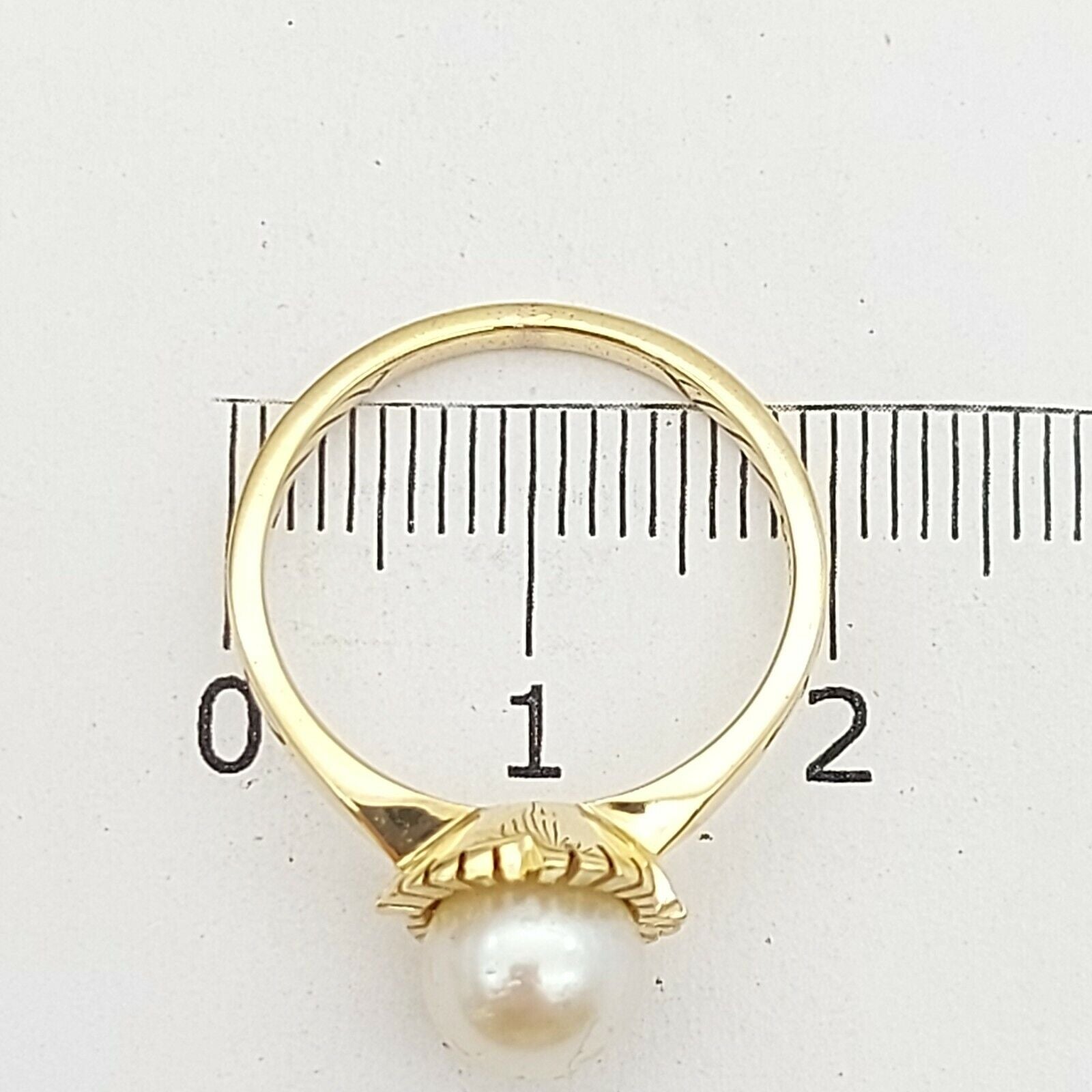 Ladies Pearl Ring 9ct (375, 9K) Yellow Gold Natural Pearl Dress Ring