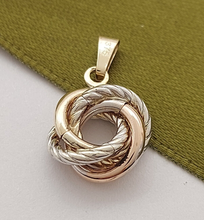 Load image into Gallery viewer, Ladies Jewellery Set 9ct Tri-Tone Gold Two Piece Pendant &amp; Earrings Set
