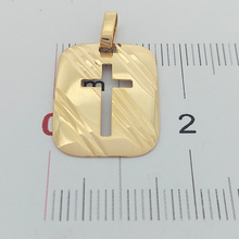 Load image into Gallery viewer, Unisex Yellow Gold 9ct (375, 9K) High Quality Etched Cut-Out Cross Pendant
