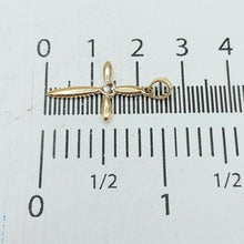 Load image into Gallery viewer, Ladies Yellow Gold 9ct (375, 9K) Rare Natural Diamond Heart Cross Pendant
