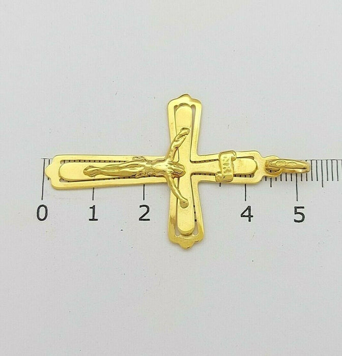Ladies Pendant 9ct (375, 9K) Yellow Gold Crucifix Pendant