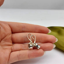 Load image into Gallery viewer, Ladies Silver Earrings (925) Sterling Silver Drop Dangle Blue Stone Earrings
