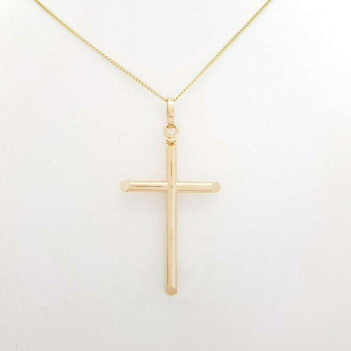 Unisex Pendant 14ct (585, 14K) Rose Gold Large Cross Pendant