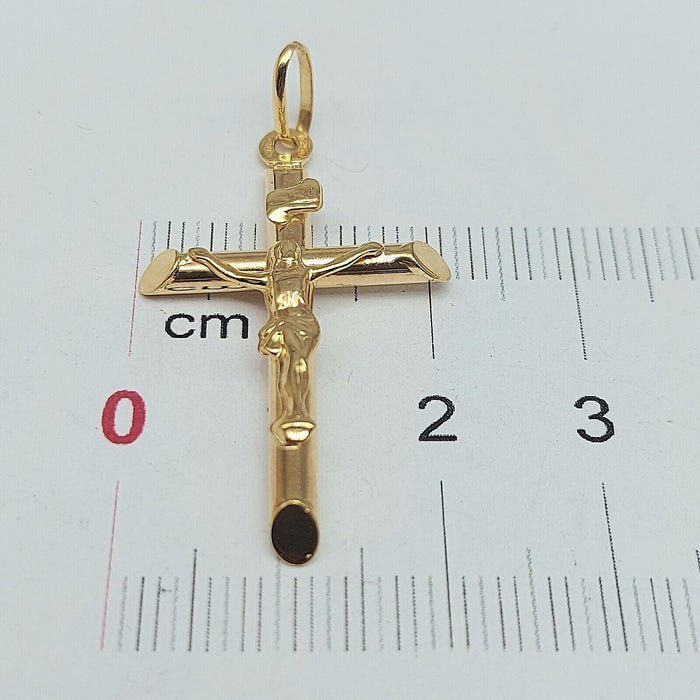 Unisex Yellow Gold 9ct (375, 9K) High Quality Jesus Christ Crucifix Pendant