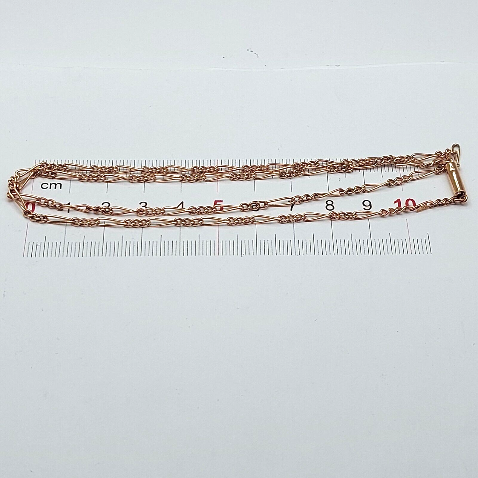 adies Rose Gold 9ct (375, 9K) Antique Figaro Chain Necklace with Barrel Clasp