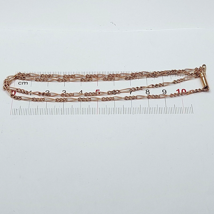 adies Rose Gold 9ct (375, 9K) Antique Figaro Chain Necklace with Barrel Clasp