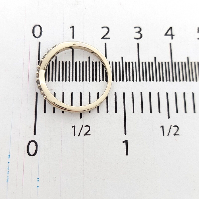 Ladies White Gold 10ct (417, 10K) MHJ Natural Pave Diamond Wishbone Dress Ring