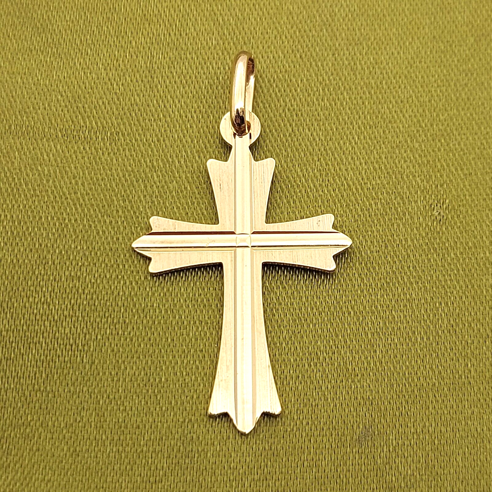 Unisex Yellow Gold 9ct (375, 9K) Italian Fancy Cross Pendant