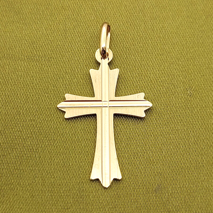 Unisex Yellow Gold 9ct (375, 9K) Italian Fancy Cross Pendant