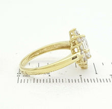 Load image into Gallery viewer, Ladies Ring 9ct (375, 9K) Yellow Gold Square Diamante Dress Ring
