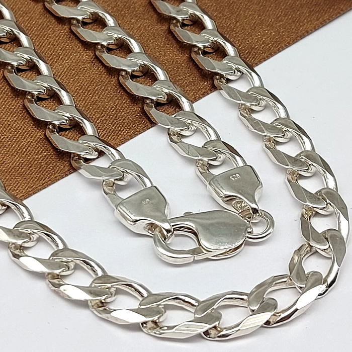 Unisex Sterling Silver (925) Solid High Quality Curb Chain Necklace