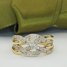 Load image into Gallery viewer, Ladies Ring 9ct (375, 9K) Yellow Gold Natural Diamond (10pts) Dress Ring
