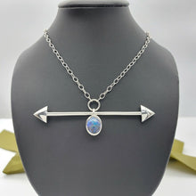Load image into Gallery viewer, Ladies Necklace 925 Silver Anchor Chain with Opal Arrow Pendant Necklace
