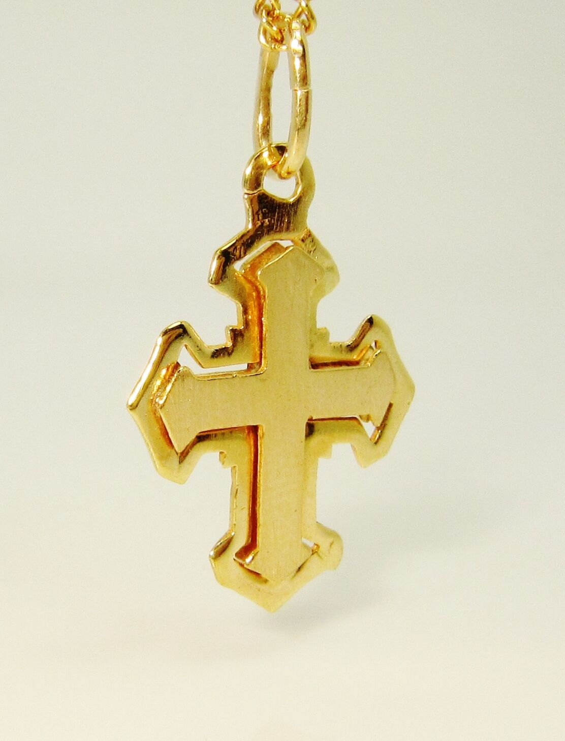 Unisex Pendant 14ct (585, 14K) Yellow Gold Large Cross Pendant