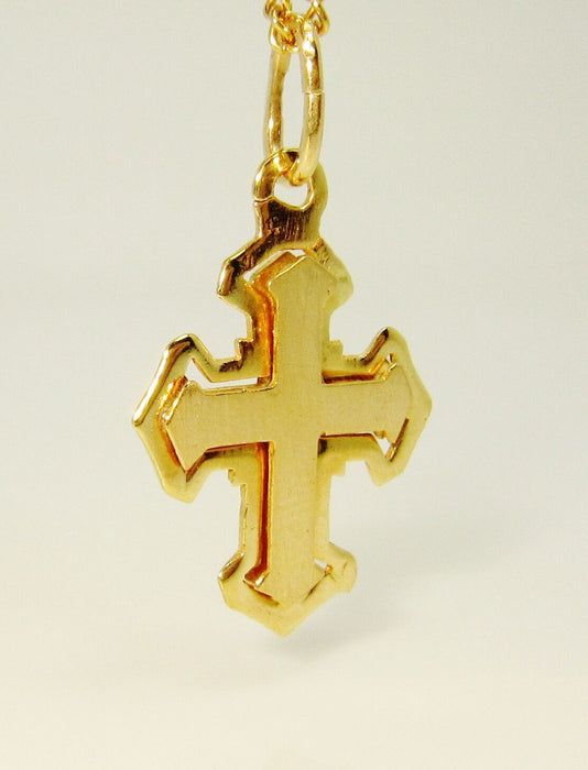 Unisex Pendant 14ct (585, 14K) Yellow Gold Large Cross Pendant