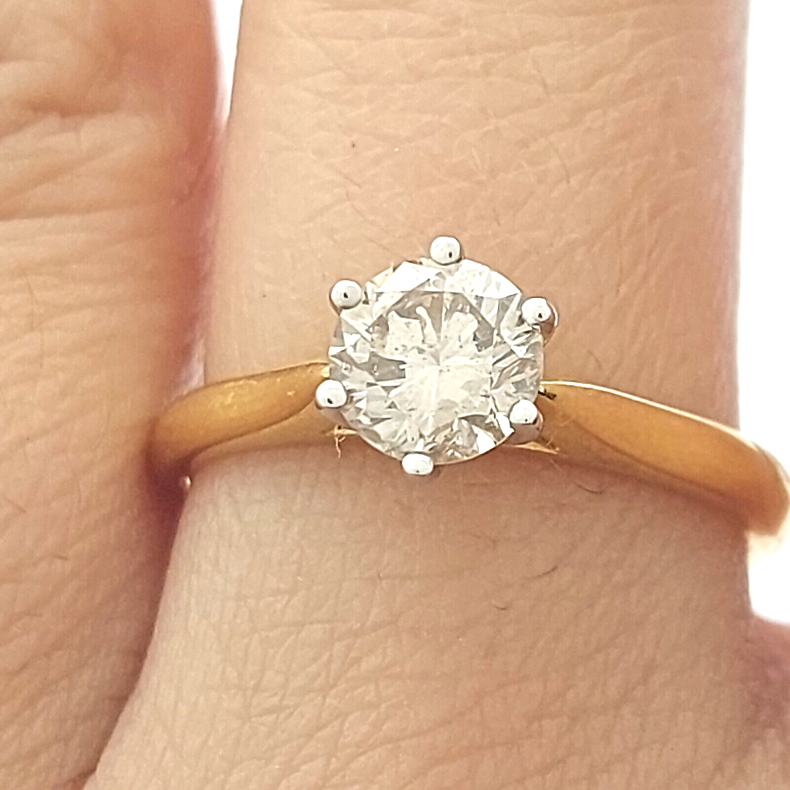 Ladies 18ct (750, 18K) Yellow Gold 0.81ct Natural Diamond Engagement Ring